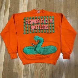 Vintage Florida A&M FAMU Rattlers Crewneck Sweatshirt Size Large 90s Football